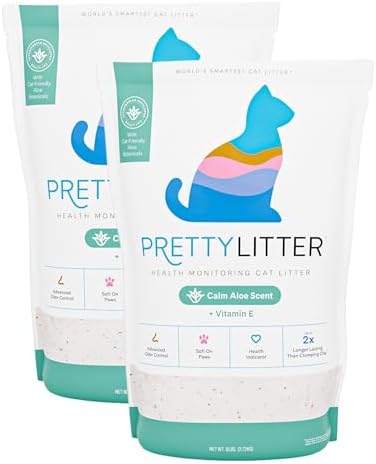 PrettyLitter Health Monitoring Cat Litter, Calm Aloe, 2-Pack, 6 lb. Bags by PrettyLitter