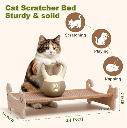 Cork Cat Scratcher Bed 2in1 Larger-Scratching Post-Cat Furniture - Image 4