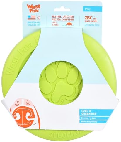 WEST PAW Zogoflex Zisc Dog Flying Disc, High Flying Aerodynamic Disc for Dogs Puppy – Lightweight, Floatable Disc for Fetch, Tug of War, Catch, Play – Doubles as Food/Water Bowl, Large, Granny Smith - Image 2