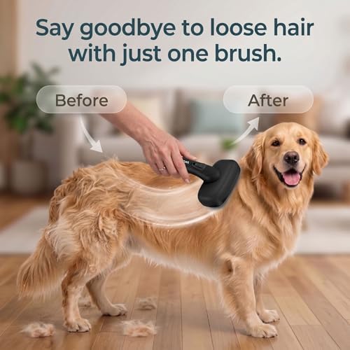 Self Cleaning Slicker Brush for Dog and Cat Shedding, Black - Image 4