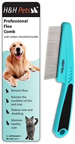 Pin Comb by H&H Pets - Upgraded Rubber Handle Comb with Long and Short Teeth for Dogs & Cats, Grooming Supplies, 1 Count (Pack of 1) - Image 2