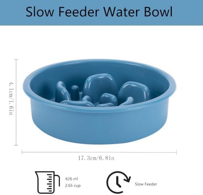 MateeyLife Slow Feeder Dog Bowl and Stainless Steel Water Bowl - Image 2