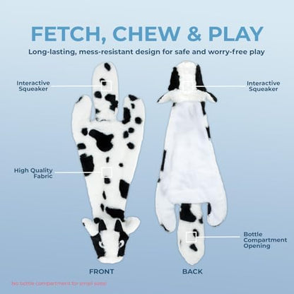 Best Pet Supplies 2-in-1 Stuffless Squeaky Dog Toy - Cow, Monkey, Small - Image 3