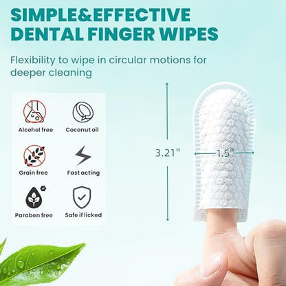 MEDUWEDU Dental Care Finger Wipes 60 Counts,Teeth Cleaning Finger Wipes for Dogs & Cats,Reduces Plaque & Freshens Breath, Mint Scent - Image 6