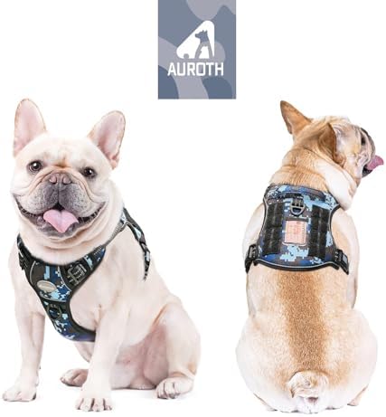 Auroth Tactical Dog Training Harness No Pulling Front Clip Leash Adhesion Reflective K9 Pet Working Vest Easy Control for Small Medium Large Dogs Blue Camo S - Image 2