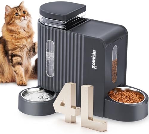 ZOMISIA Gravity Cat Food and Water Dispenser, 2 in 1 Automatic CatFeeder by Zomisia