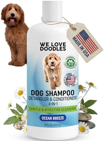 Dog Shampoo, Conditioner & Detangler, Gentle Tearless, Ocean Breeze, 16OZ by WeLoveDoodles