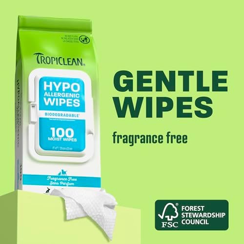 TropiClean Hypoallergenic Dog Wipes, Unscented, 100ct, 4 Pack - Image 2
