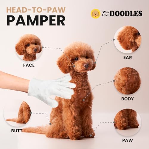 Pet Glove Wipes for Dogs, Double-Sided Cleaning, Paws Face Body Ears 12 PCS - Image 3