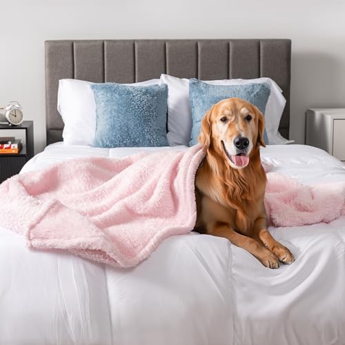 PetAmi Soft Plush Sherpa Dog Blanket for Pet Cat, Large 40x60, Pink - Image 2