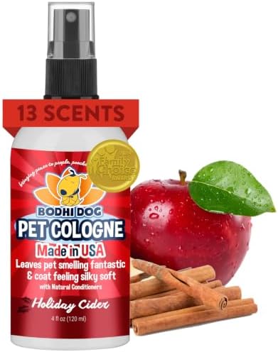 Bodhi Dog Natural Dog Cologne (Holiday Cider) - Premium Scented Deodorizing Pet Perfume with Conditioner for Dogs & Cats - Keeps Pets Fresh & Clean - Gentle and Safe Formula, Made in USA (4 Fl Oz) by BodhiDog