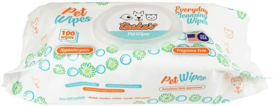 Txakur pet Wipes for Dogs and Cats Hypoallergenic Natural Products for Cleansing from Nose to Tail 100 Count 8x7in Wipes Perfect for Grooming and Cleaning Made in the USA Fragance-Free