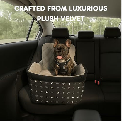 OtterPets Dog Car Seat for Small Dogs & Medium Under 30 lbs, Bonus Safety XS Harness, Dog Booster Car Seat with Thick Cushions, 3Storage Pockets with Zipper, 2 Safety Belts - Image 6
