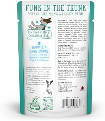 Weruva Dogs in The Kitchen, Funk in The Trunk with Chicken Breast & Pumpkin Au Jus Dog Food, 2.8Oz Pouch (Pack of 12) - Image 2