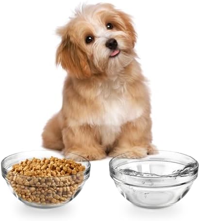 2 Pack Glass Bowls for LFTYTUO Pet Feeders Stand, Replacement Cat Dog Glass Bowl, Easy to Clean Food Water Bowls, 30 oz / 1000 ml by LFTYTUO