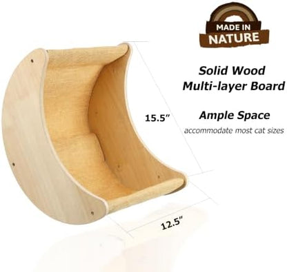 HAPYKITYS Cat Window Perch, Plywood Moon Bed with 4 Heavy-Duty Suction Cups - Image 6