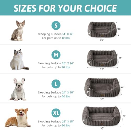 COZY KISS Orthopedic Pet Bed for Small Dogs & Cats - Washable Rectangle Pet Bed with Anti-Slip Bottom, Soft Calming Cat & Puppy Bed for Indoor Pets (30"x23"x7", Grey) - Image 2