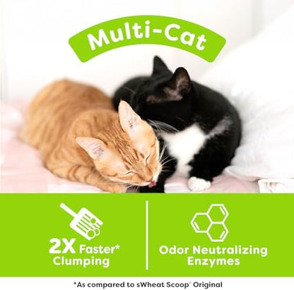 sWheat Scoop Natural Wheat Multi-Cat Litter, Superior Clumping with Odor Neutralizing Enzymes, 25 Pound Bag - Image 4