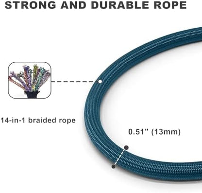 Rope Dog Leash, 6 Foot Heavy Duty Dog Leash with Aviation Aluminum Auto Locking Carabiner, Strong Nylon Pet Lead for Small, Medium, Large Dogs (Navy Blue, 6FT) - Image 4