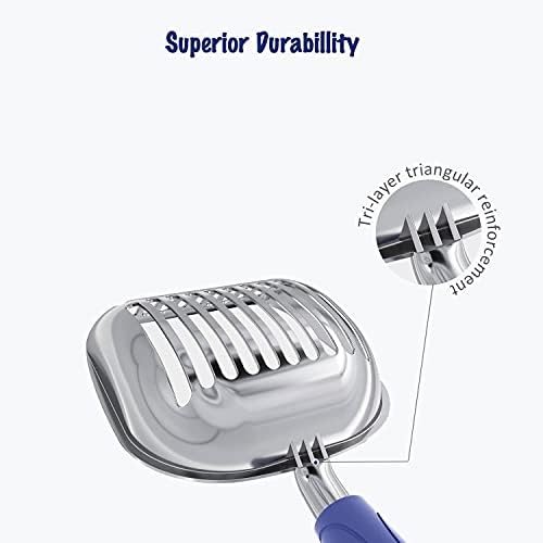 WePet Cat Litter Scoop, Aluminum Alloy Sifter, Kitty Metal Scooper, Deep Shovel, Long Handle, Poop Sifting, Kitten Pooper Lifter, Durable, Heavy Duty, for Litter Box - Image 3
