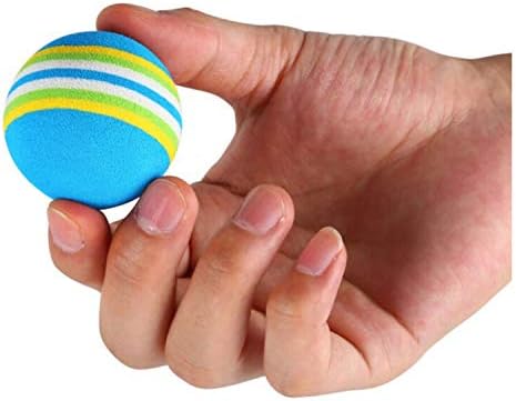 VOVIGGOL 12 Pack 2 Color Rainbow Cat Toy Balls Soft EVA Foam Interactive Indoor Kittens Favorite Toys 1.38" Dia. Small Dogs Puppies Toy Balls Bulk Activity Chase Quiet Play Sponge Ball - Image 6