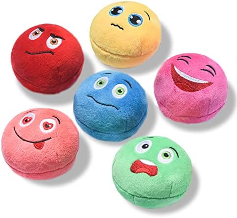 SCHITEC Squeaky Dog Toys, [6 Pack] Soft Stuffed Plush Balls with Squeakers, Interactive Fetch Play for Puppy Small Pets by SCHITEC