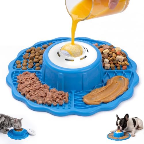 Slow Feeder Dog Bowls with Lick Mat & Rolling Lick Ball, Enrichment Toys by Unknown