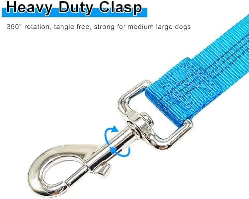 5FT Bungee Dog Leash with 2 Handles, Reflective Nylon Traffic Leash - Image 2