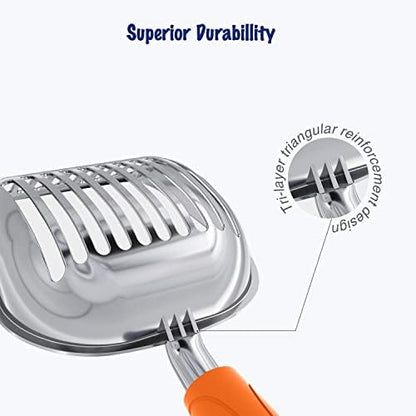 WePet Cat Litter Scoop, Aluminum Alloy Sifter, Kitty Metal Scooper, Deep Shovel, Long Handle, Poop Sifting, Kitten Pooper Lifter, Durable, Heavy Duty, for Litter Box - Image 3