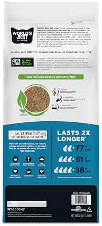 World's Best Cat Litter Lotus Blossom Scented, Odor Control, 32 lb Bag - Image 2