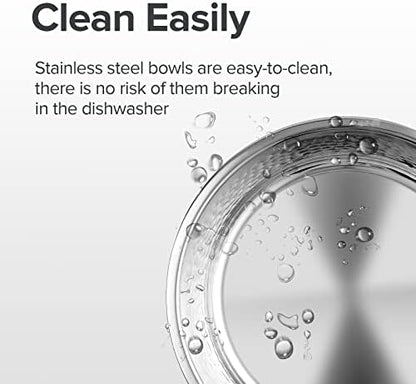 URBUDDIES 2 Pack Hammered Stainless Steel Dog Bowls, 8 Cup, Gray Bottom - Image 6