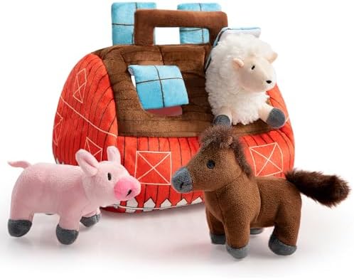 Hollypet Squeaky Hide and Seek Dog Toys for Small and Medium Dogs, Farm by Hollypet