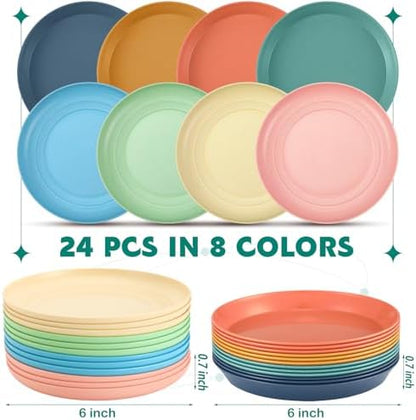 Gerrii 24 Pieces Fatigue Relief Cat Bowl 6 Inch Shallow Cat Food Dish Stray Wet Feeding Bowls Wide and Small Pet Plates for Ferrets Feral Short Legged Kitten Shelter(Assorted Color,Convention) - Image 2