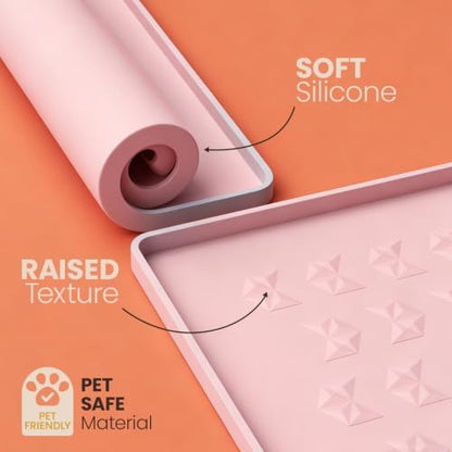 Waterproof Silicone Pet Feeding Mat, Dog Cat Food Water Bowl, Raised Edge - Image 4