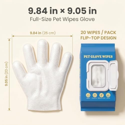20PCS Pet Glove Wipes for Dogs, Cats & Small Animals— Fragrance-Free - Image 5