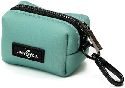 Lucy & Co. Spring Green Dog Poop Bag Holder and Dispenser, Clips to Leash, Water-Repellent Neoprene, Includes Refill Roll by LucyCo