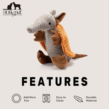 Hollypet Armadillo Squeaky Dog Toys for Medium Large Dogs, 14" - Image 6