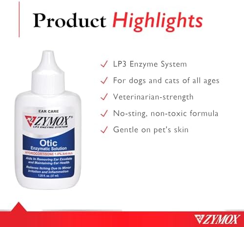 Zymox Otic Enzymatic Solution for Dogs and Cats to Soothe Ear Infections with 1% Hydrocortisone for Itch Relief, 1.25oz - Image 3