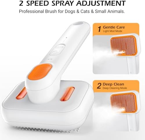 3-in-1 Pet Mist Brush for Dogs & Cats, Self-Cleaning,Rechargeable - Image 2