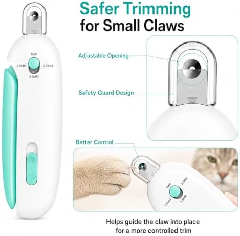 Wanheart Cat Nail Clipper, 4-Size Safety Guard, Nail Catcher & File, Blue - Image 2
