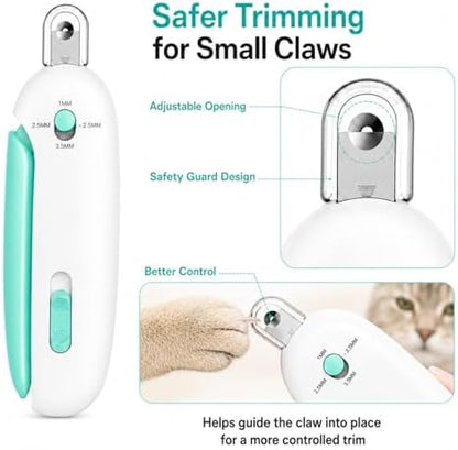 Wanheart Cat Nail Clipper, 4-Size Safety Guard, Nail Catcher & File, Blue - Image 2