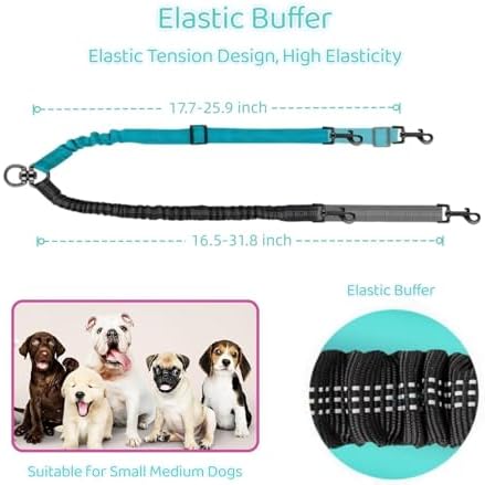 Double Leash for Two Dogs, 2-in-1 Upgraded Double Dog Leash, No Tangle Dual Training Splitter, Reflective Walking Training Lead for Small Medium Dog, Gray - Image 2