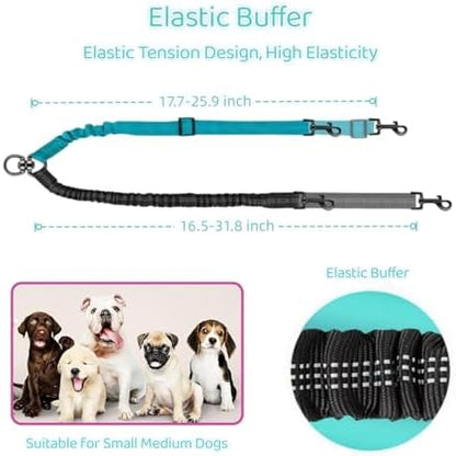 Double Leash for Two Dogs, 2-in-1 Upgraded Double Dog Leash, No Tangle Dual Training Splitter, Reflective Walking Training Lead for Small Medium Dog, Gray - Image 2