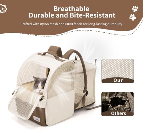 wakytu Expandable Cat Carrier Backpack,Pet Carrier for Small Cats Dogs - Image 3
