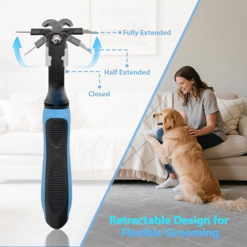 3-in-1 Grooming Brush: Skin-Safe Dematting Rake for Dogs & Cats - Image 5