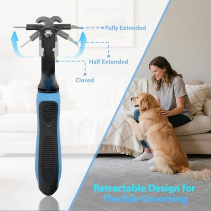 3-in-1 Grooming Brush: Skin-Safe Dematting Rake for Dogs & Cats - Image 5