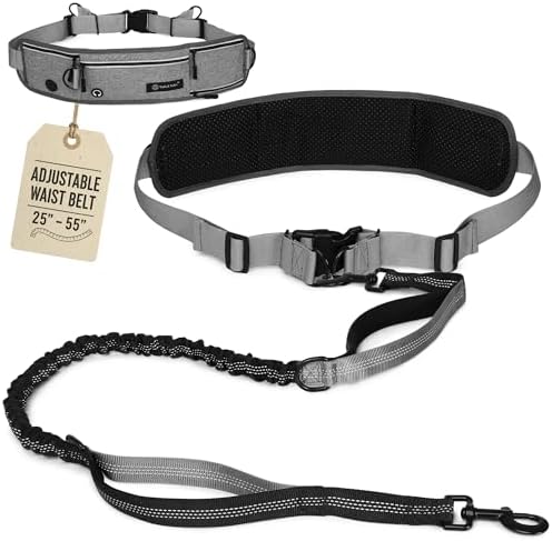 Hands Free Dog Leash for One Dog Up to 125 lb, Waist Pouch, Lumbar Support by TAILSTALES