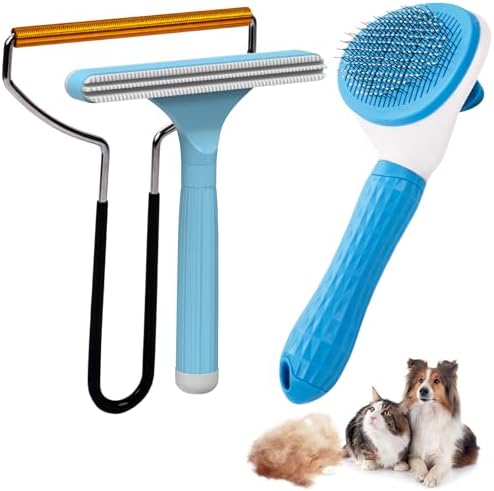 Analan 3 in 1 Pet Grooming & Hair Removal Kit (Sky Blue) by ANALAN