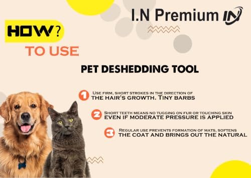Cat Brush for Shedding & Cat grooming tool for Indoor Pet Grooming Tool Cats Deshedder undercoat brush Works for Short & Long Haired Pets Hair removal comb 2.5 inch - Image 3