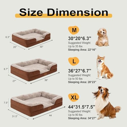 Orthopedic Dog Beds Large Sized Dog, Memory Foam Dog Bed Couch, 36"L - Image 3